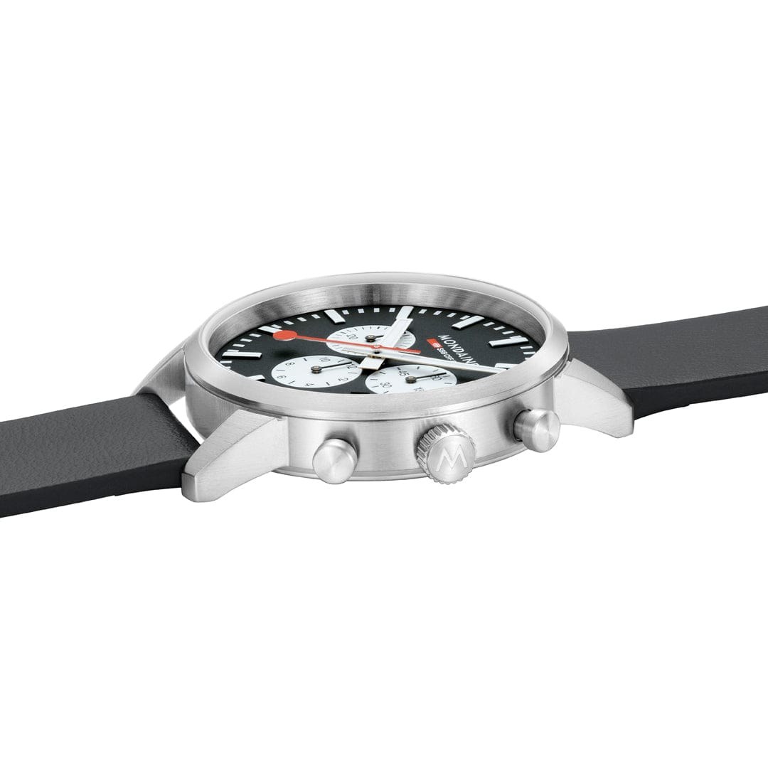 Mondaine Neo MSD.41420.LBV Uhr - Edelstahl matt - 41 mm 5 ATM - Chronograph + Datum – Ansicht 3