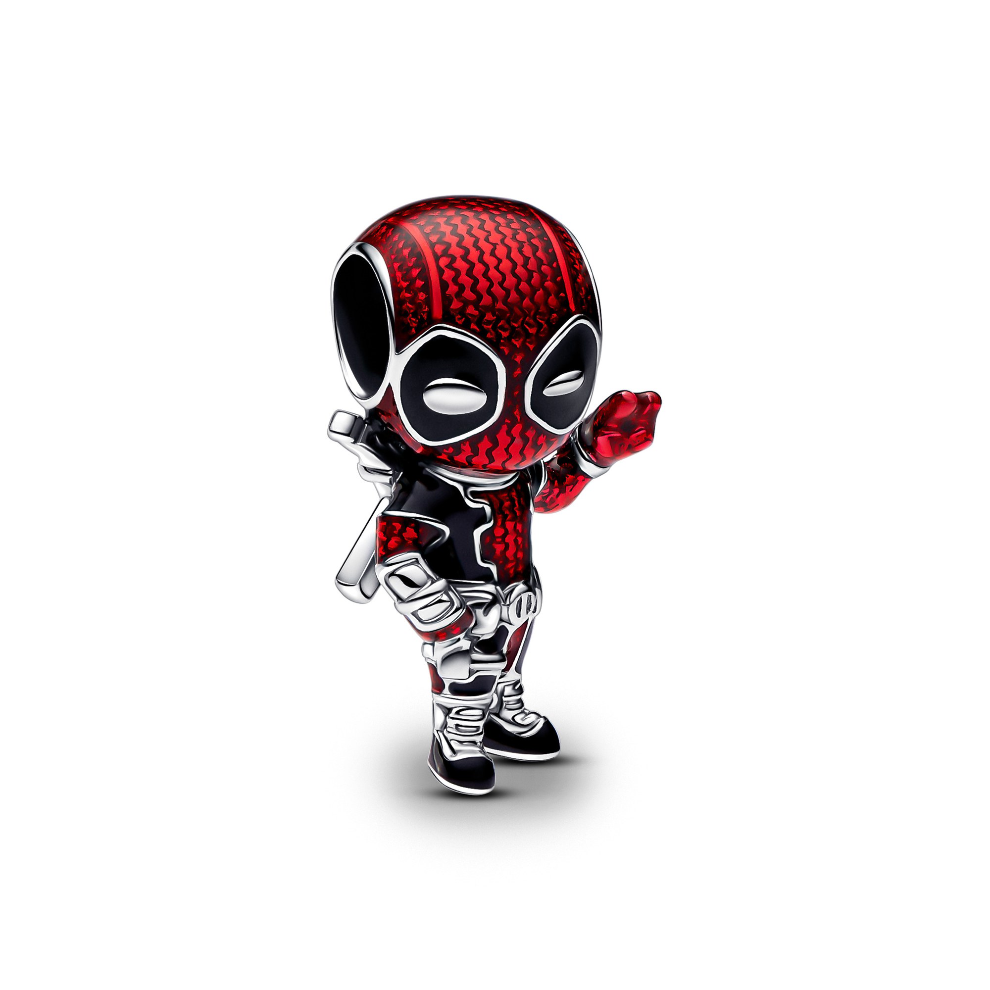 Pandora Marvel Deadpool Charm - Sterling Silber - Emaille Rot