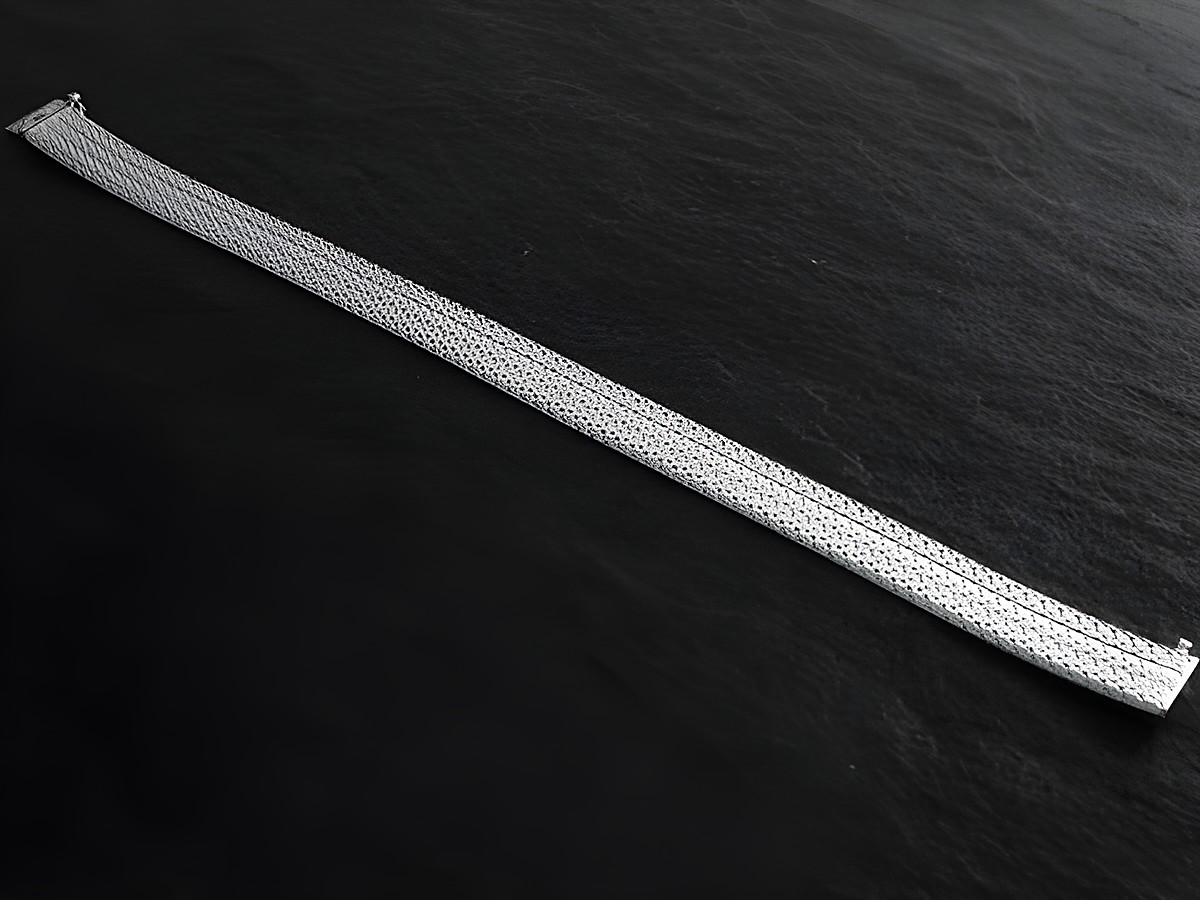 Silberarmband rhodiert modern 20 cm Panzer Sicherheitsacht, Hersteller Juwelier Harnisch, schlicht ohne Stein, ideal für elegante Anlässe oder den täglichen Gebrauch.