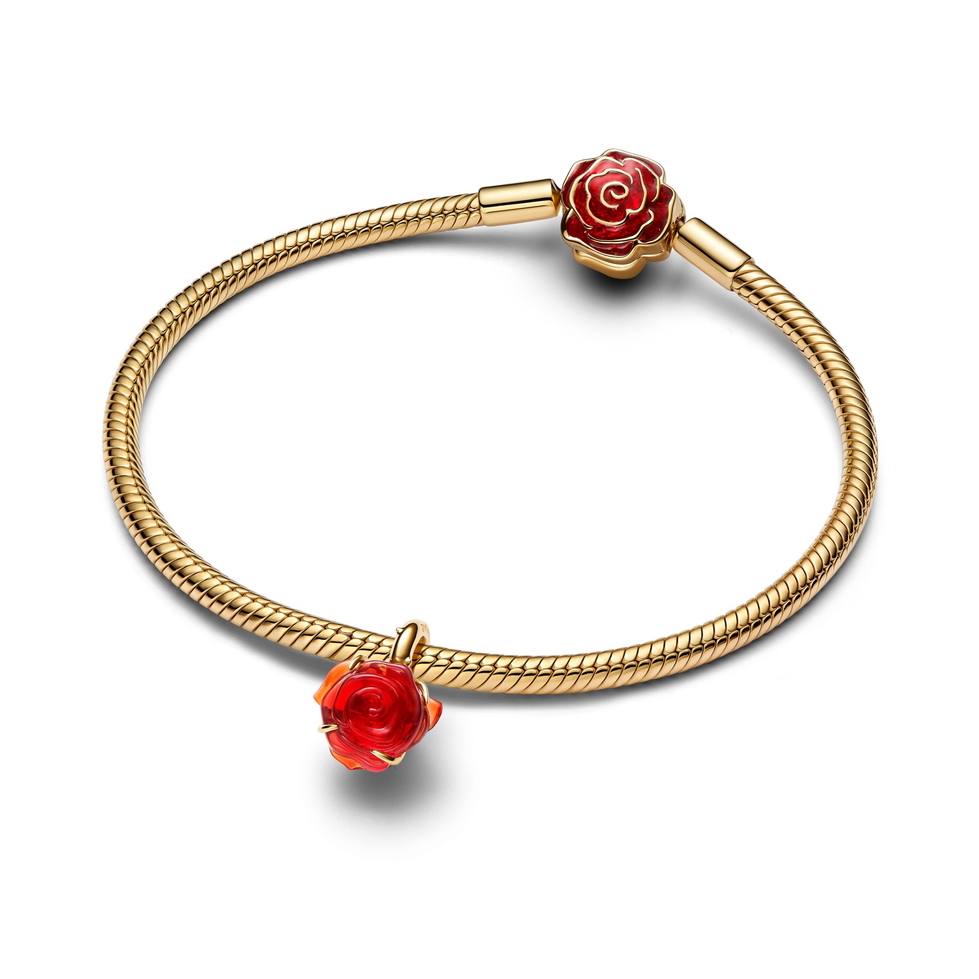 Pandora Disney die Schöne und das Biest Verzauberte Rose Charm-Anhänger - Vergoldung - Murano – Ansicht 3
