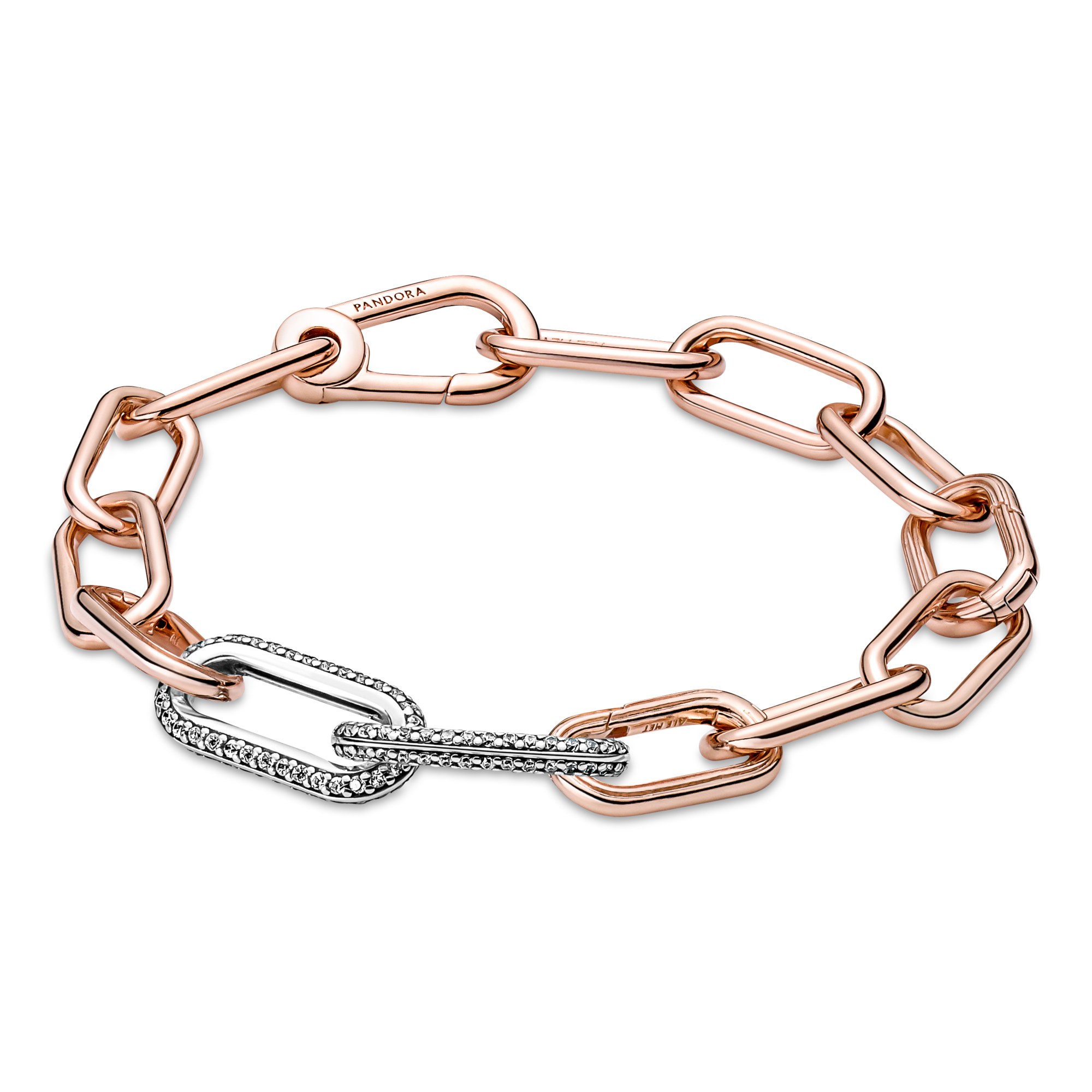 Pandora ME Verlängerung - Styling Pavé Doppel Link - Sterling Silber - Zirkonia - klar – Ansicht 2