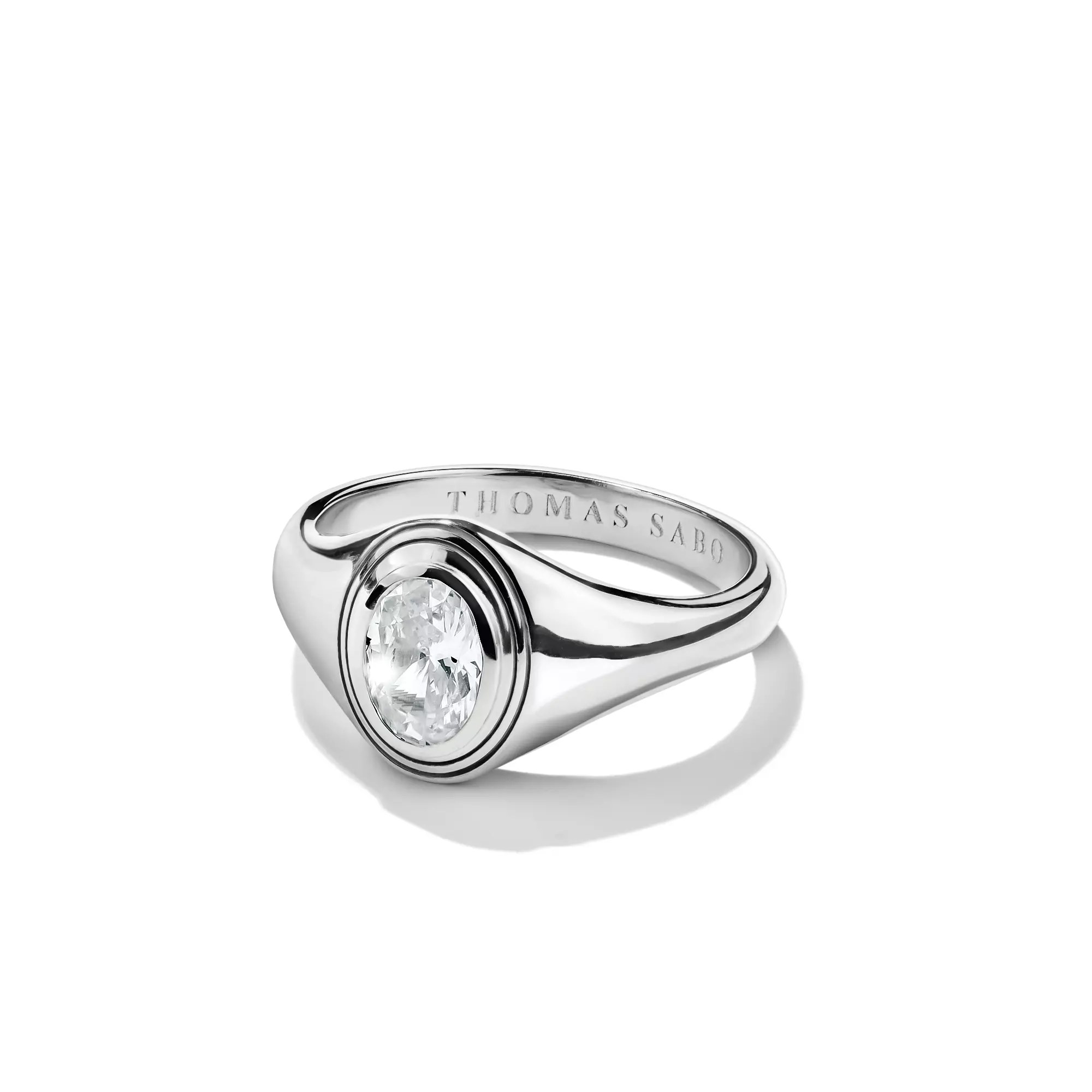 Thomas Sabo Ring mit weißem Zirkoniastein Oval Bold Elegance Silber – Zirkonia – Ansicht 2