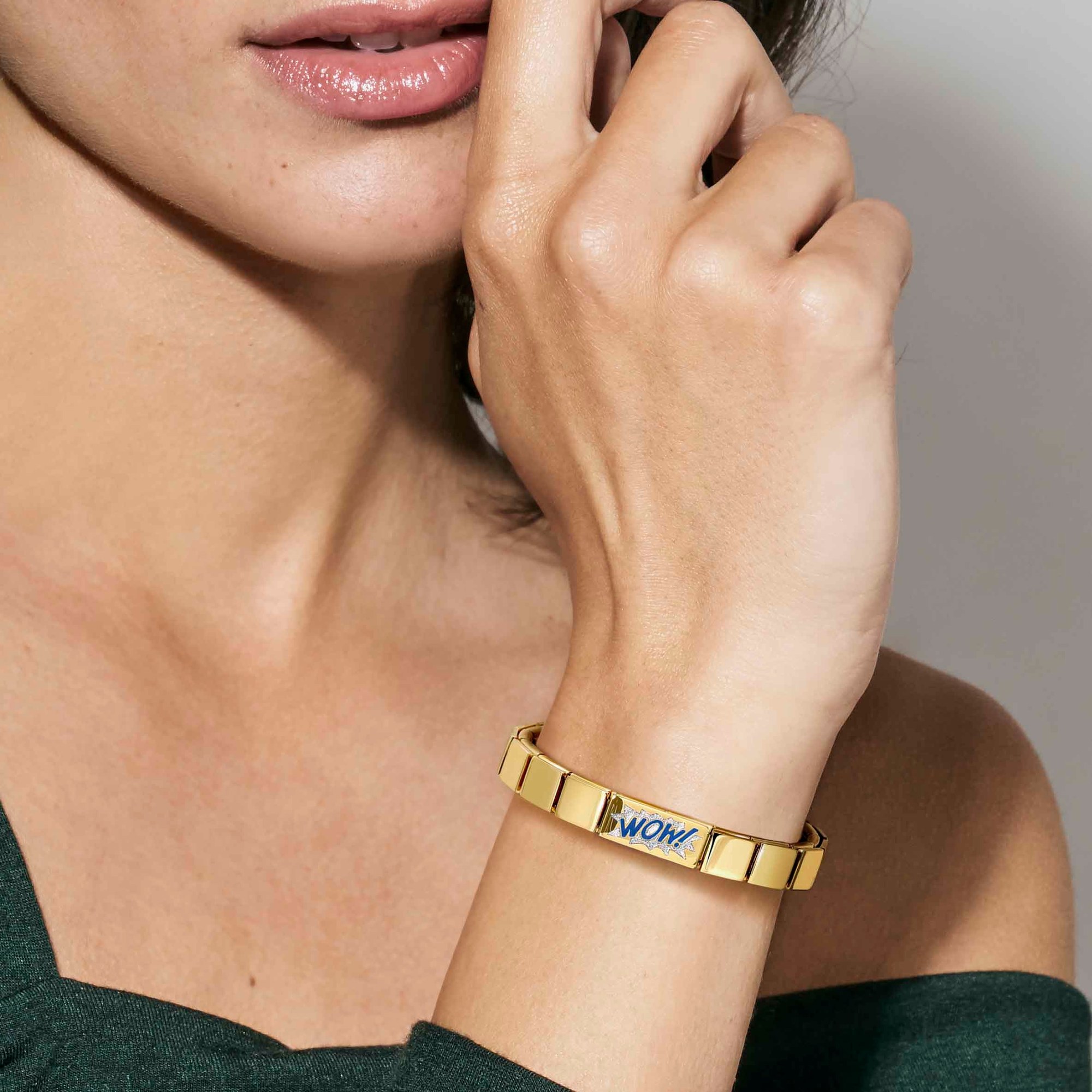 Nomination Classic GLAM Link Double Edelstahl mit Emaille Gelbgold - Wow – Ansicht 2