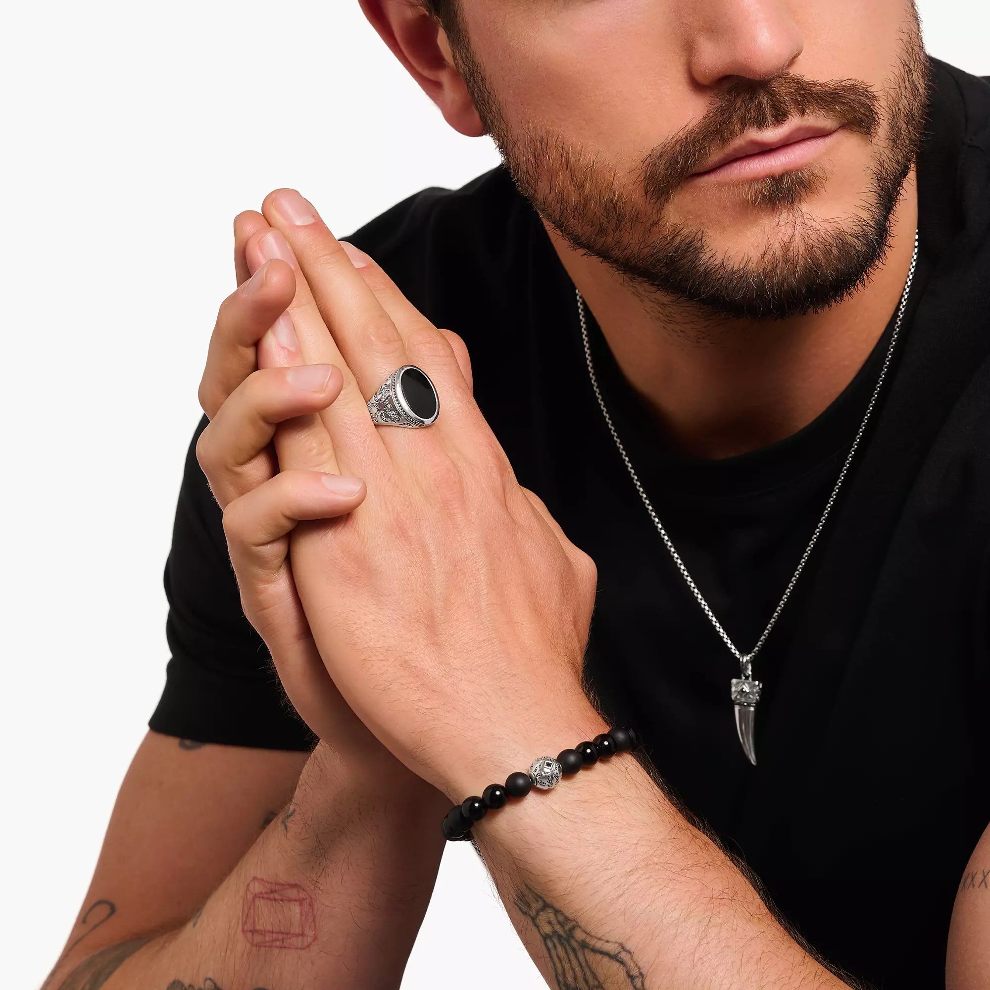 Thomas Sabo Ring - Rebel Wolf Ring mit Onyx - Silber gesch. & Onyx & Zirkonia - Schwarz – Ansicht 3