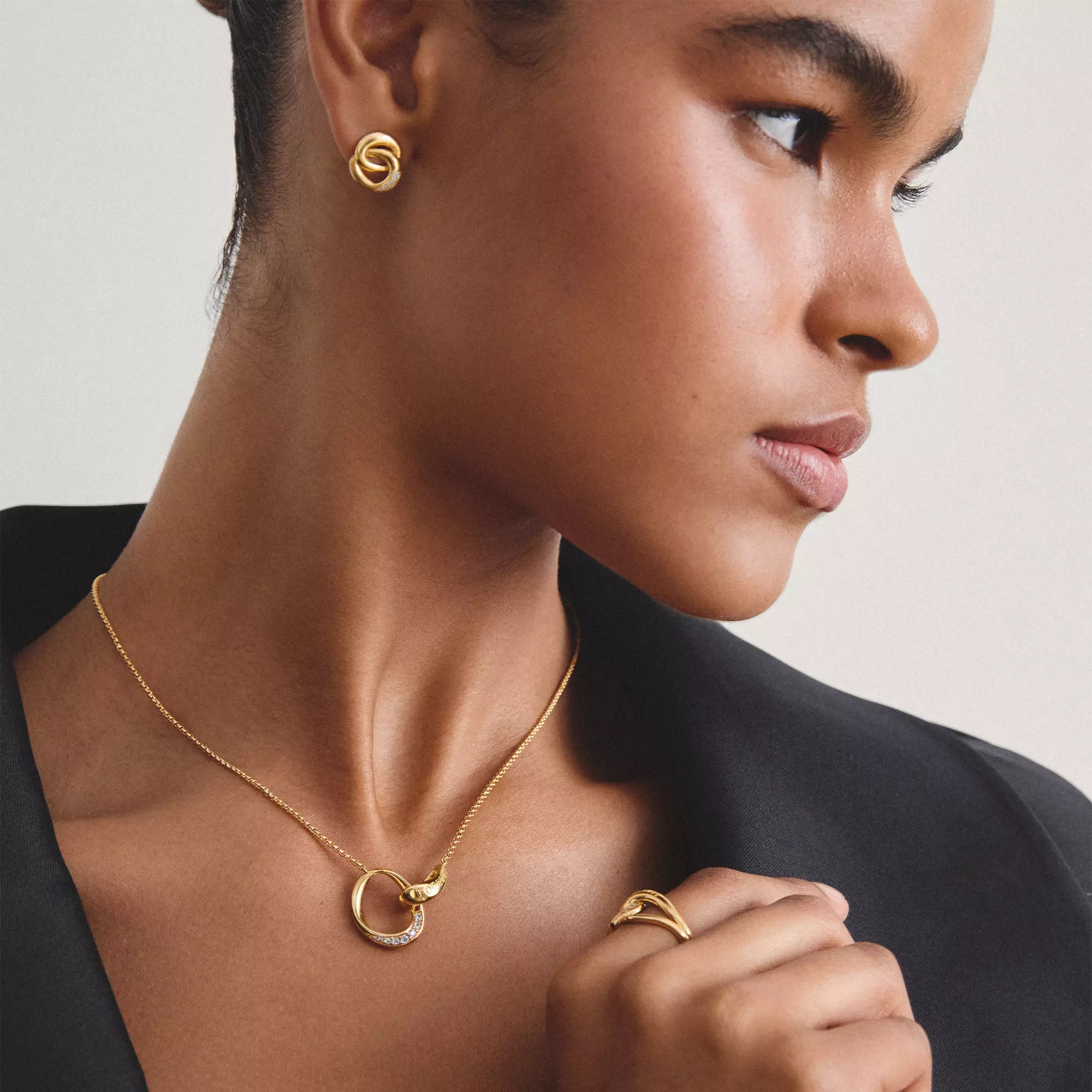 Thomas Sabo Kette Together mit weißem Zirkonia – vergoldet – 45 cm – 16 mm hoch – Ansicht 5