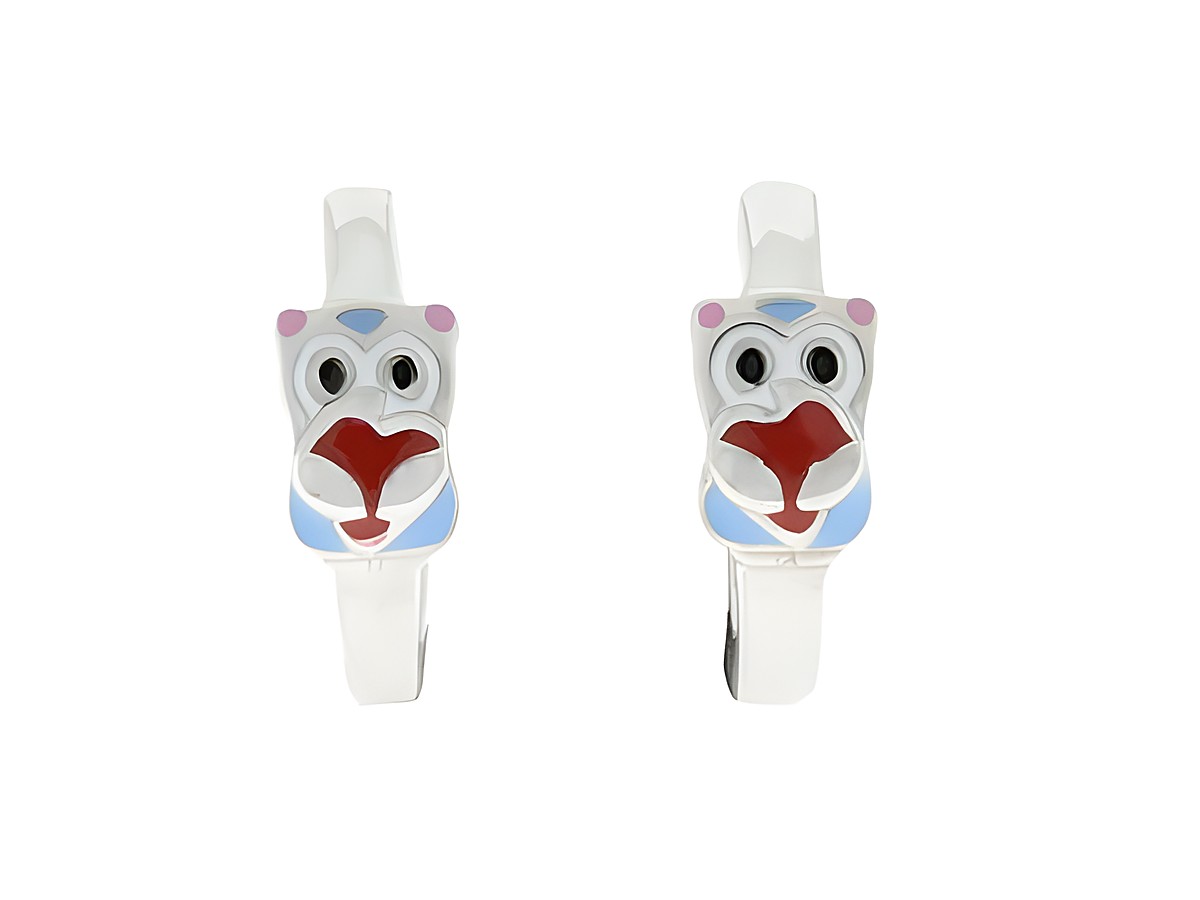 Ohrringe Creolen - Eule - Silber rhodiniert - niedlich, Hersteller: Juwelier Harnisch, für Kinder, ideal für jungen Mädchen, farbenfrohes, verspieltes Design.