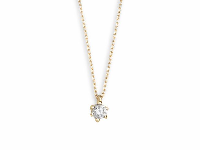 Gelbgold Ankerkette von Xenox mit einem Anhänger in Form einer Krabbe, besetzt mit einem klaren Stein. Kette 45 cm lang, 375er Goldqualität, elegantes Design.