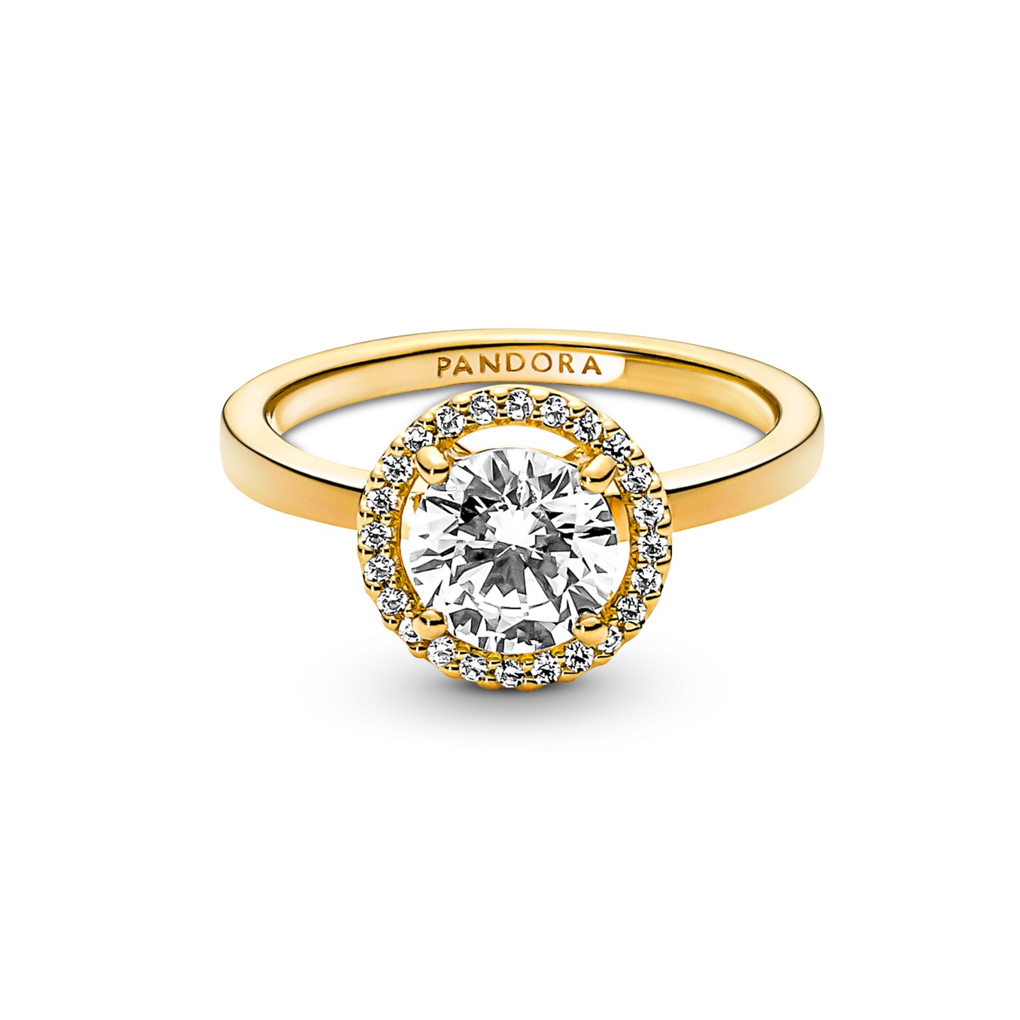 Pandora Funkelnder Runder Strahlenkranz Ring - Gelbgold-Vergoldung Zirkonia – Ansicht 3