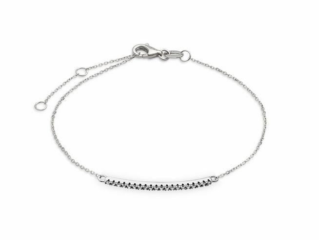 Elegantes Xenox Weißgold Armband XG4428 mit Karreekette, 18 cm lang, aus 375 Weißgold, zartes Design mit funkelnden Details, ideal für modische Akzente.