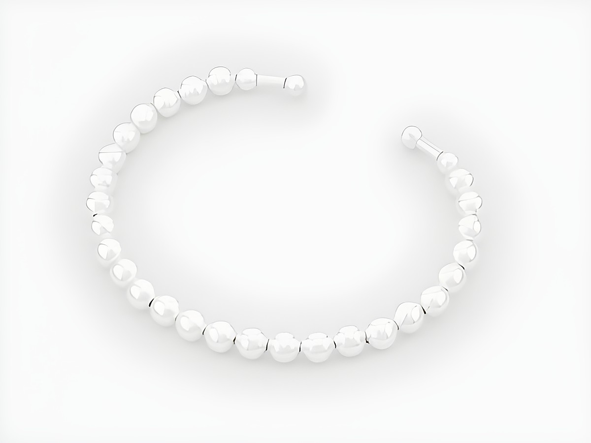 Trendiger Armreifen aus Sterling Silber mit Kugeln, 17 cm, hergestellt von Juwelier Harnisch, ideal für modische Akzente und jeden Anlass.
