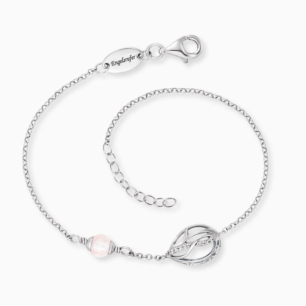 Engelsrufer LEBENSBLUME Armband Himmelsträne mit Zirkonia - Silber rhodiniert Rosa 17 cm – Ansicht 2