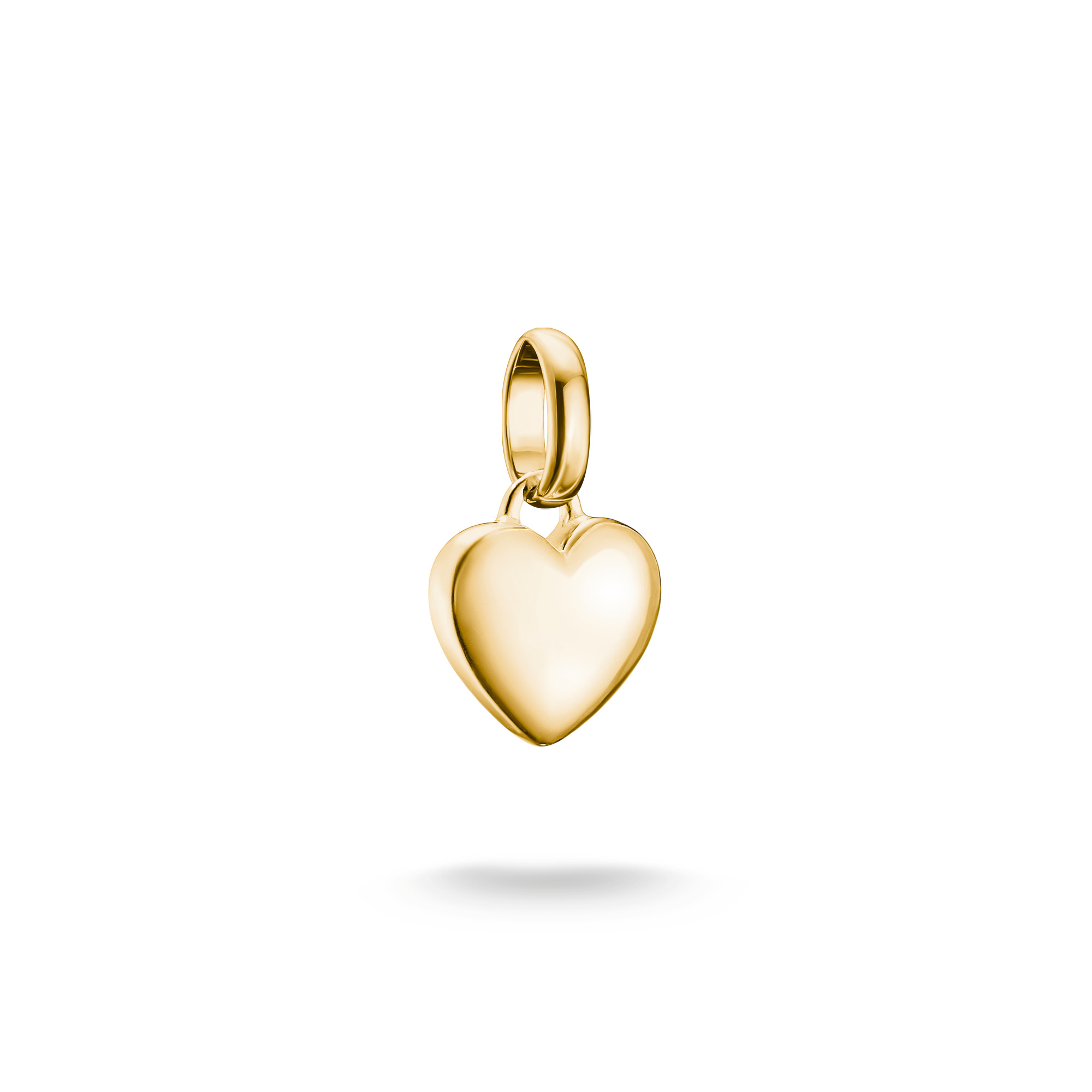 Charm in Herzform der Marke Thomas Sabo aus 18k Gelbgold Vergoldung mit Öse, elegant und zeitlos für individuelles Schmuckdesign, perfekte Neuheit für Modeliebhaber.