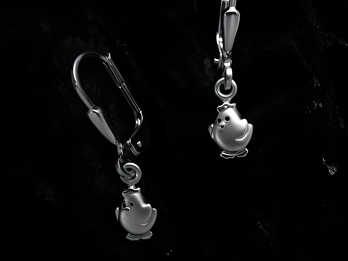 Küken Sterling Silber Anhänger teilmattiert von Juwelier Harnisch für Kinder, filigranes Design mit hochwertigen Materialien, ideal als hübsches Accessoire für kleine Mädchen.