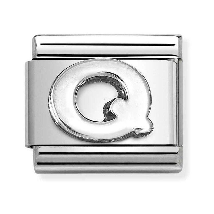Nomination Composable Classic Charm Buchstabe Q - Edelstahl, Sterling Silber oxidiert