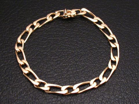 Gold Armband 19,5 cm - FIGARO - Gold 585 von Juwelier Harnisch, elegantes Design mit geschwungenen Gliedern, ideal für jeden Anlass und hochwertigen Schmuckliebhaber.