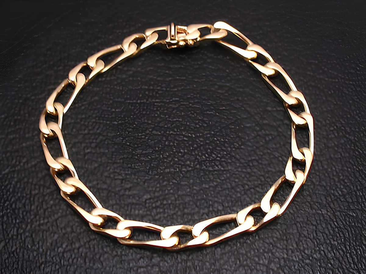 Gold Armband 19,5 cm - FIGARO - Gold 585 von Juwelier Harnisch, elegantes Design mit geschwungenen Gliedern, ideal für jeden Anlass und hochwertigen Schmuckliebhaber.