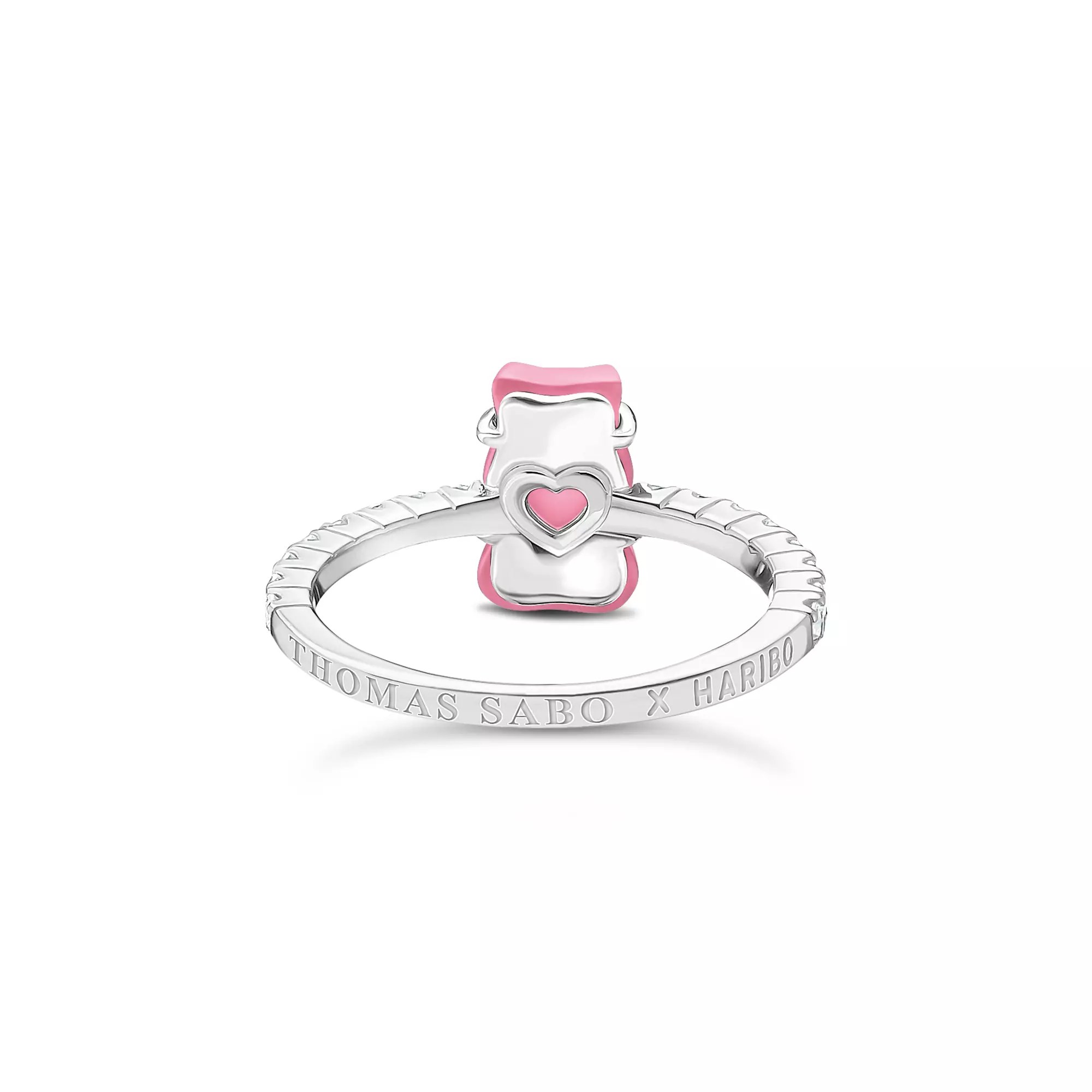 Thomas Sabo HARIBO Ring mit Goldbär - Gummibärchen - Rosa-Pink Mini - Silber & Glas & Zirkonia - Rosa-Pink - Gr. – Ansicht 2