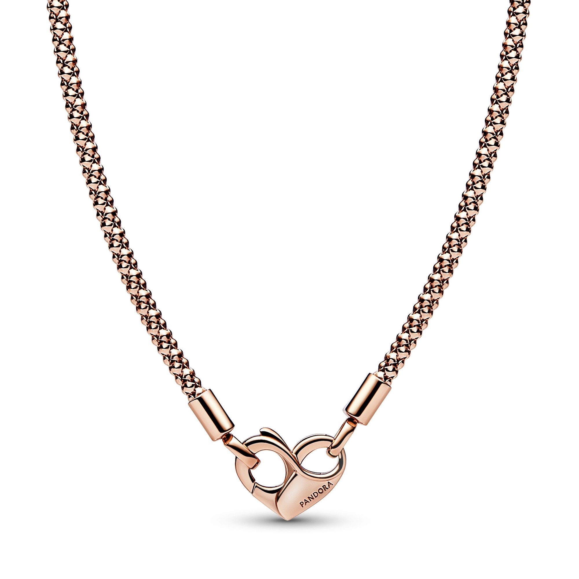 Pandora Gliederhalskette mit Nieten - Roségold Vergoldung - 45 cm