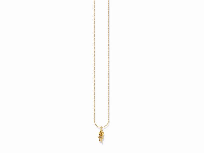 Kette von Thomas Sabo KE2269-413-39-L45V aus Silber mit vergoldeten Rosenanhänger, Länge von 38 bis 45 cm, elegantes Schmuckstück für stilbewusste Damen.