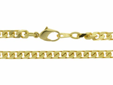 Doublé Kette - Panzerkette - vergoldet - 51,5 cm - 4 x 1,9 mm, Hersteller: Juwelier Harnisch, Ketten. Elegant und robust, ideales Schmuckstück für jeden Anlass.