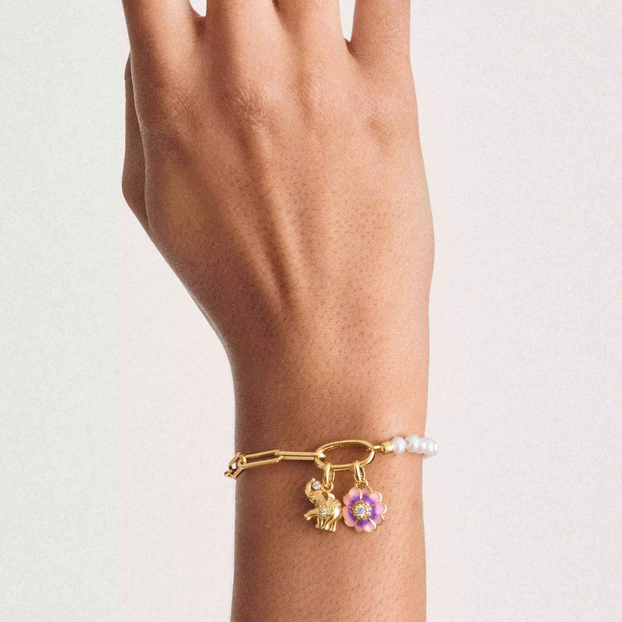 Thomas Sabo Connect - Charm Elefant - 18k Gelbgold Vergoldung - Zirkonia - Charm mit Öse – Ansicht 3