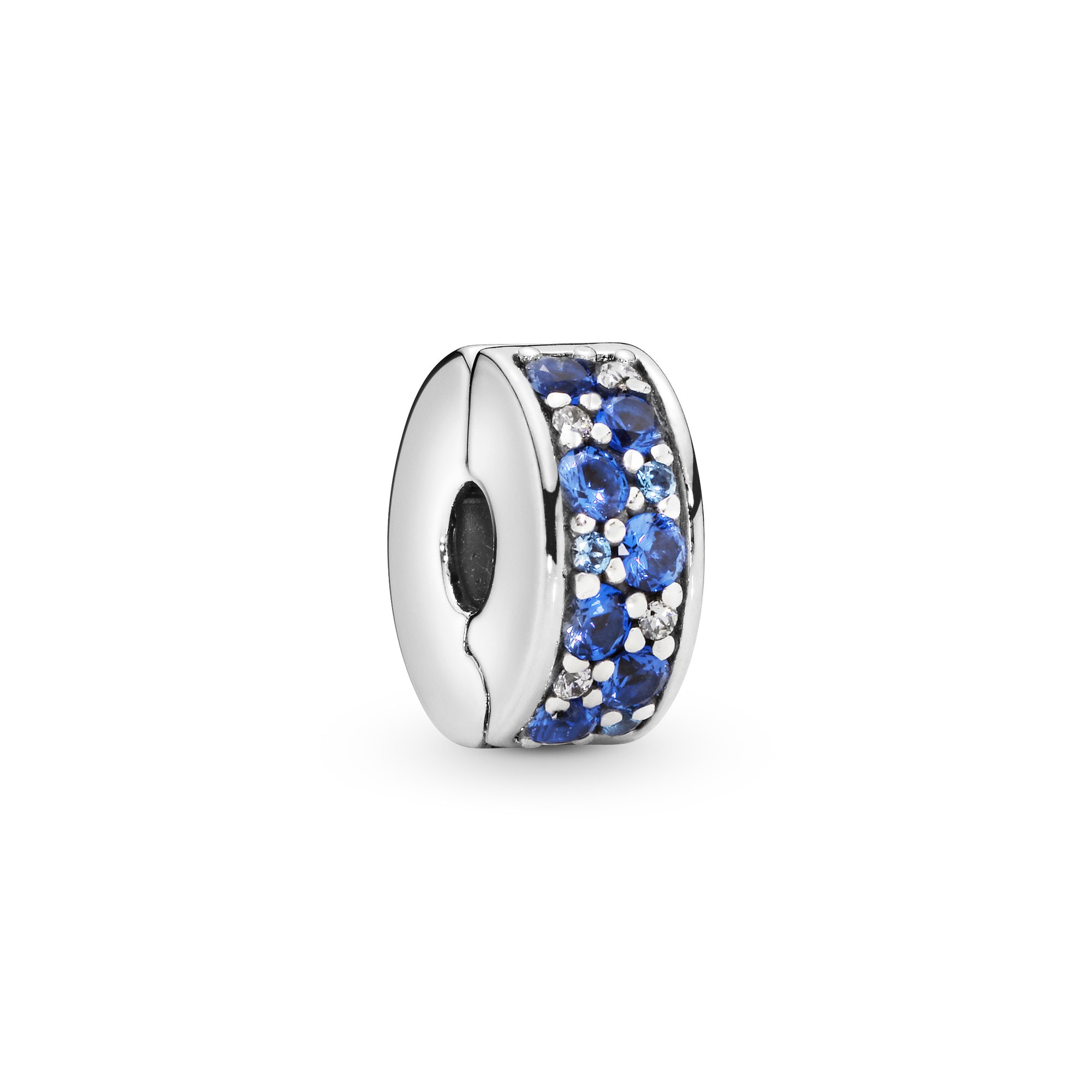 PANDORA Blauer Pavé-Glanz - Silber Charm