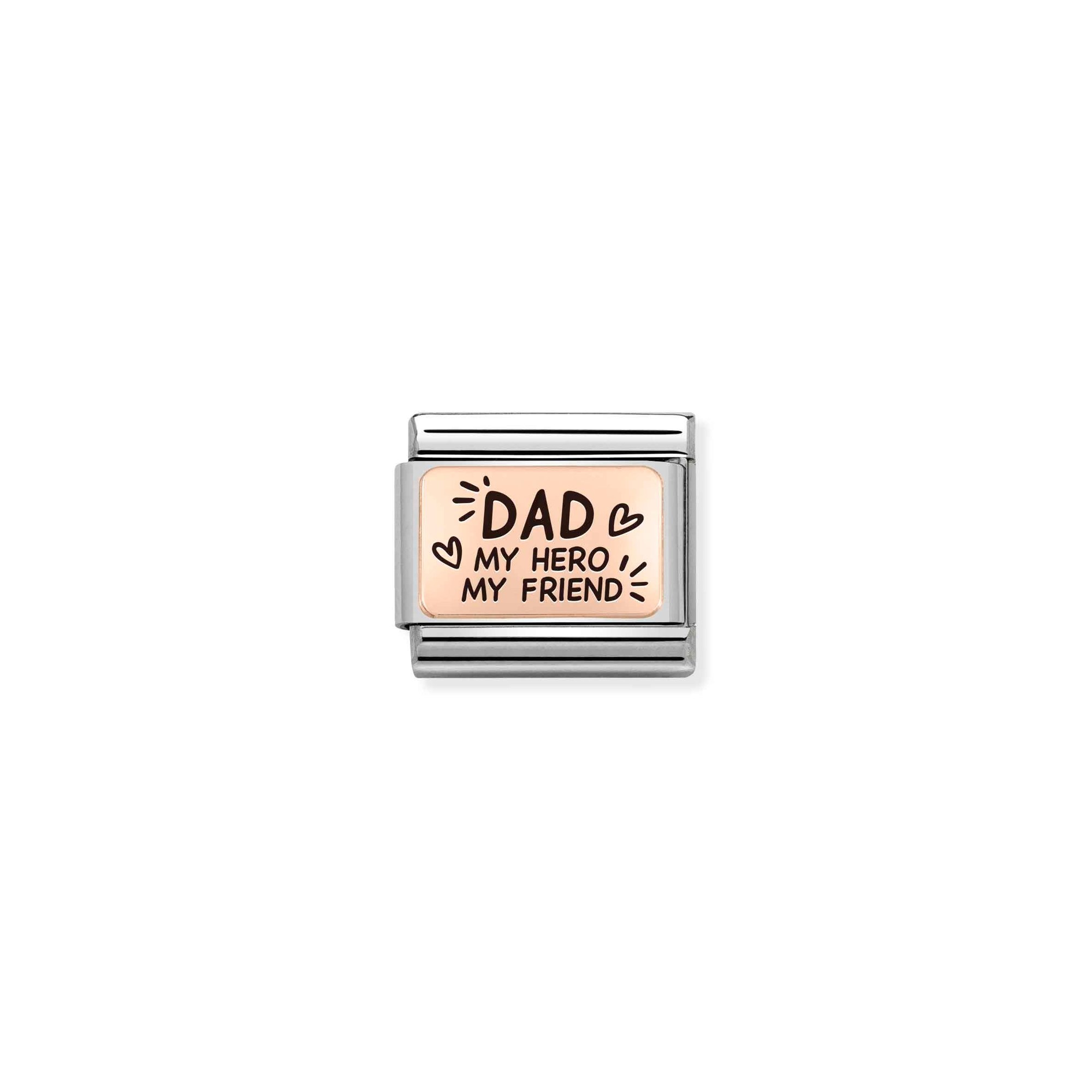 Nomination Composable Classic Charm DAD my hero my friend - Edelstahl, roségoldfarben