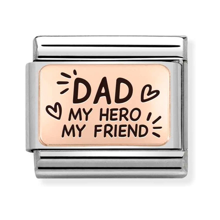 Nomination Composable Classic Charm DAD my hero my friend - Edelstahl, roségoldfarben