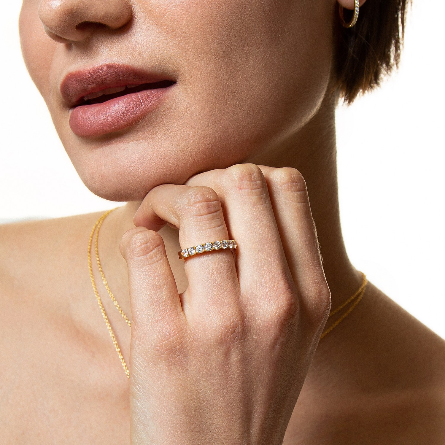 XENOX Sterling Silber Ring - KRAPPE GOLD - Gelbgold vergoldet – Ansicht 2