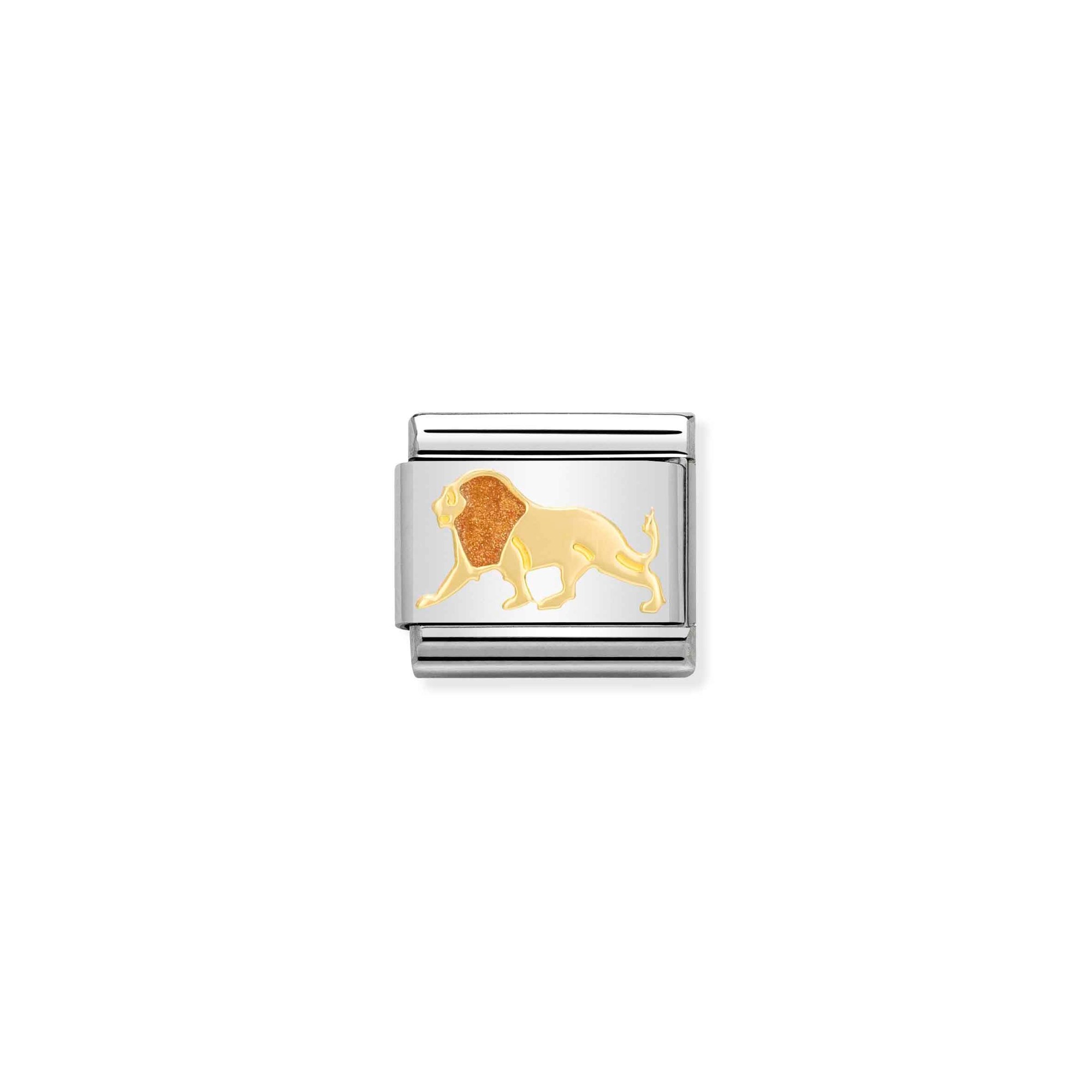 Nomination Composable Classic Charm Löwe - Edelstahl, Gold 750 Gelbgold, Emaille
