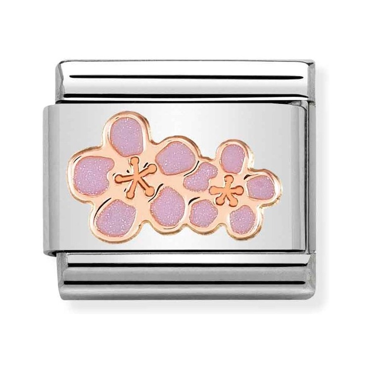 Nomination Composable Classic Charm Pfirsichblüten - Edelstahl, roségoldfarben