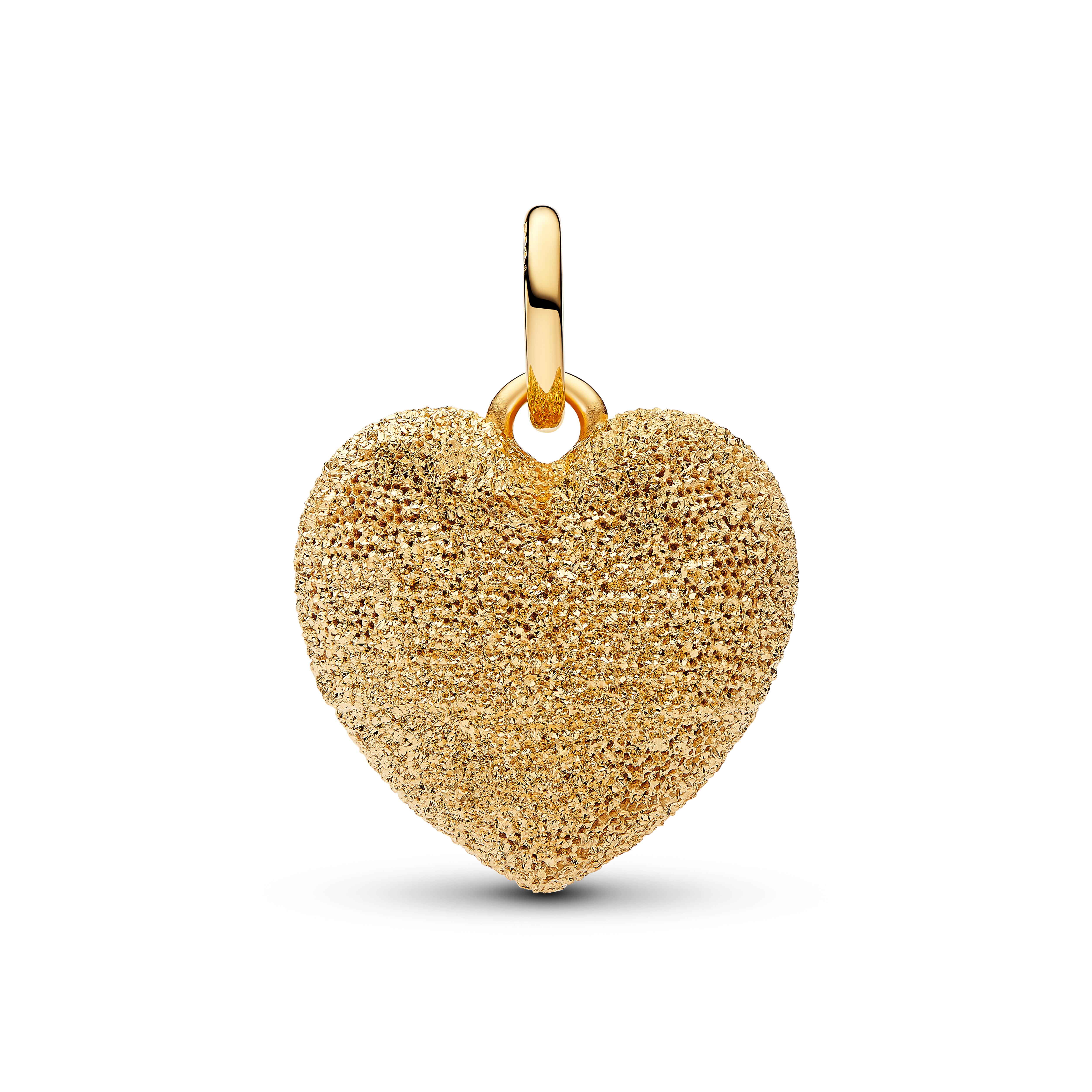 Pandora Moments - Hänge-Charm Herz gewölbt - Gelbgold Vergoldung – Ansicht 2