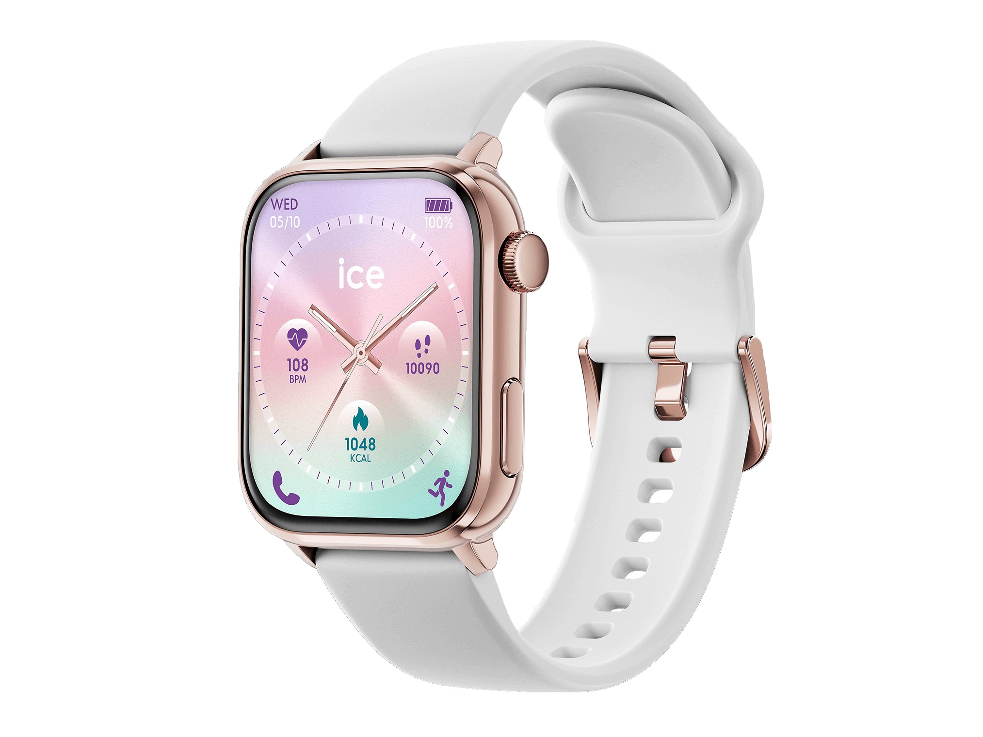 Ice Watch 024302 ICE smart 3.0 Smartwatch in Rosé und Weiß mit 1,78 Zoll Bildschirm zeigt Gesundheitsdaten und Benachrichtigungen, elegantes Design für den täglichen Gebrauch.