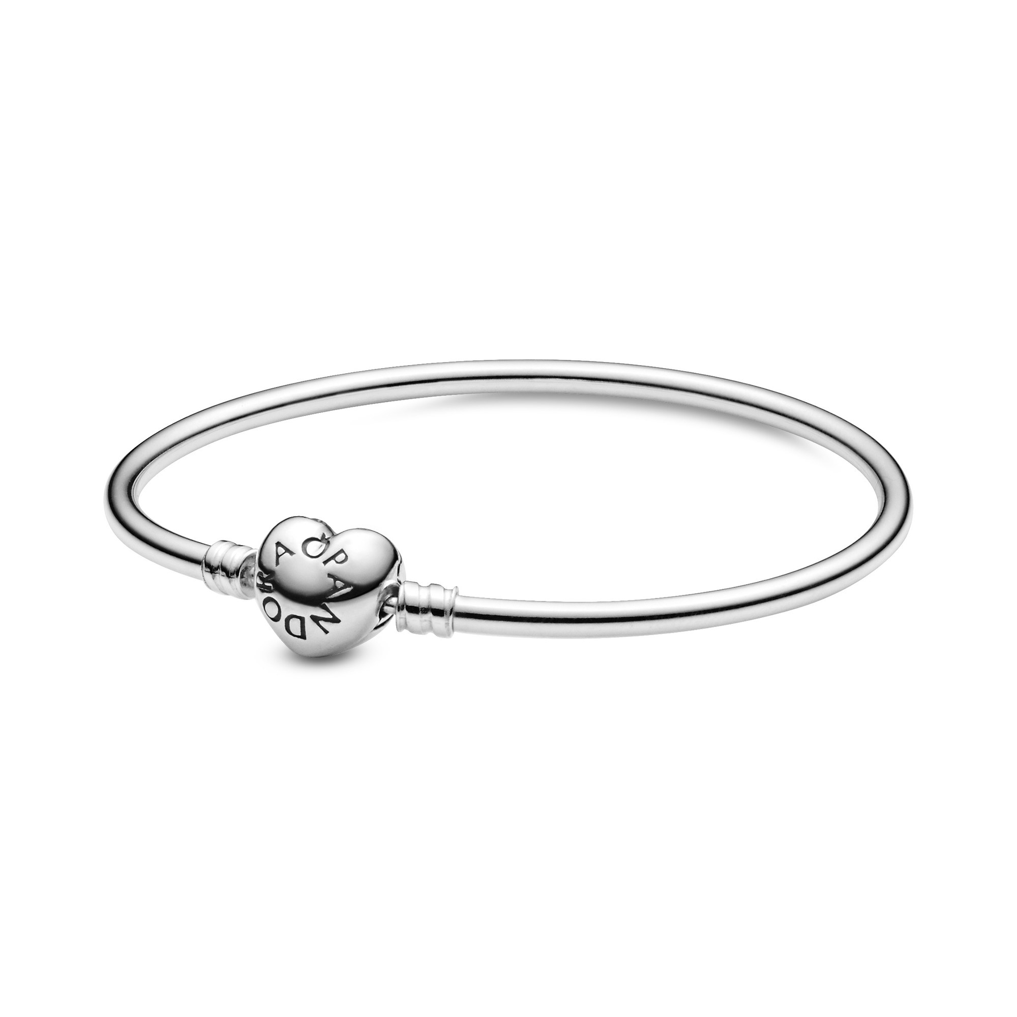 PANDORA Moments Armreif mit Herzverschluss Silber