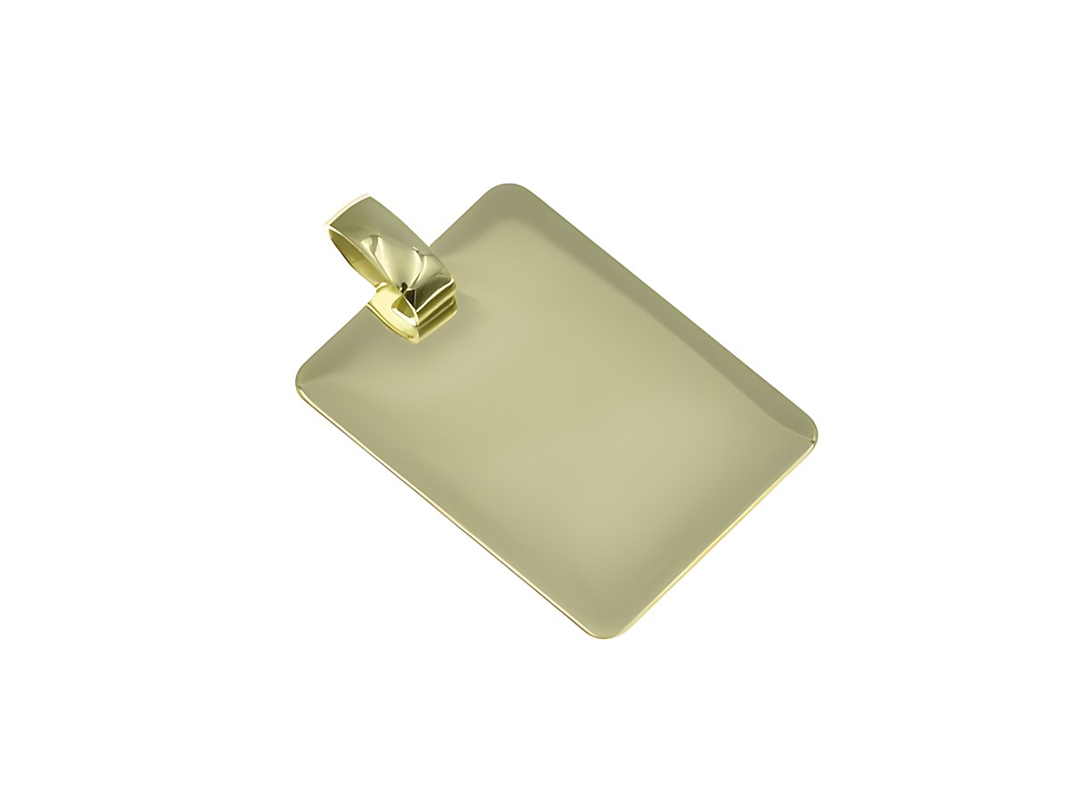 Rechteck Gold 333 Gravurplatte schlicht teilmattiert von Juwelier Harnisch mit Gravuren, ideal zum Personalisieren als Anhänger oder Geschenk.