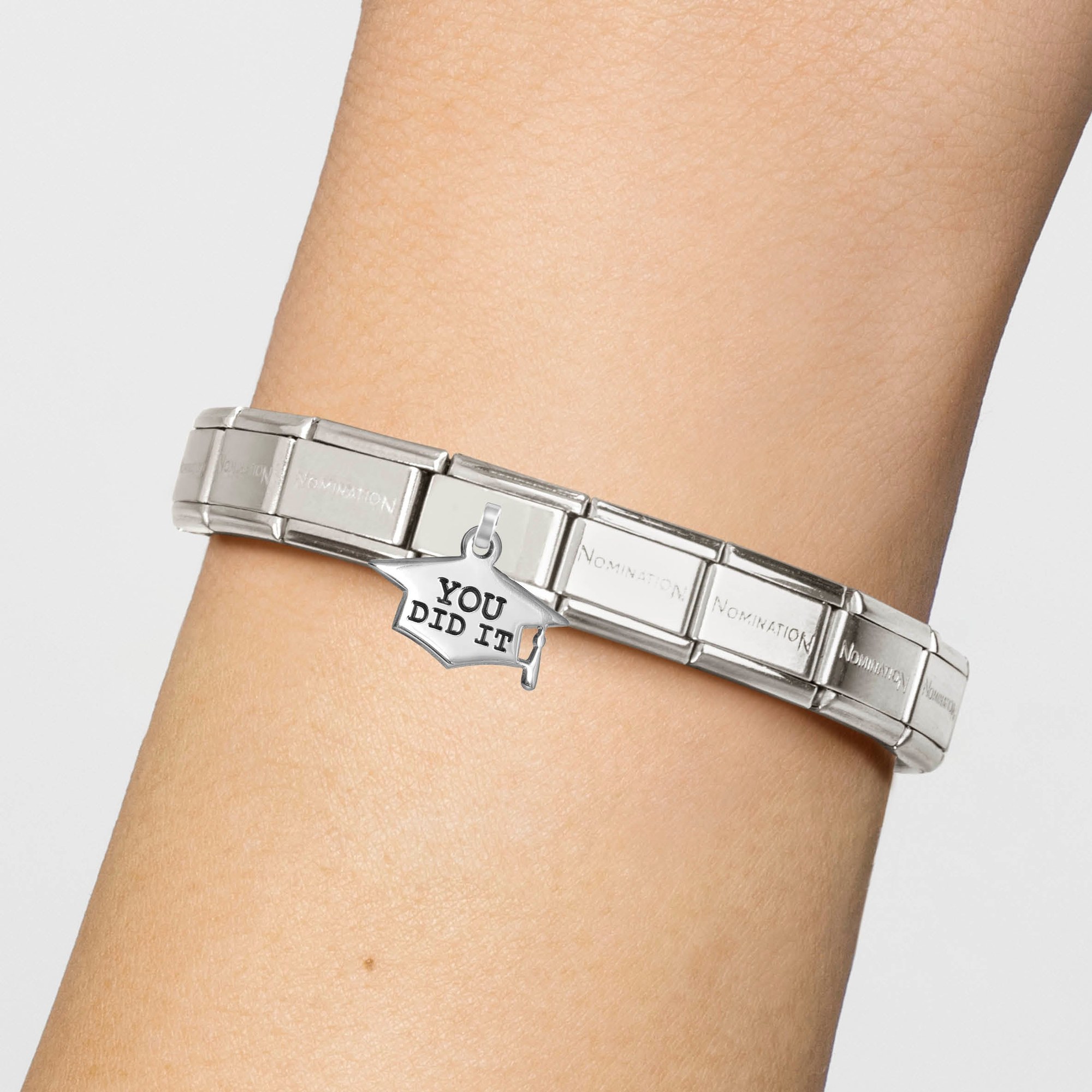 Nomination CLASSIC Element - Charm - Anhänger aus Sterling Silber Gravur - YOU DID IT auf Doktorhut – Ansicht 2