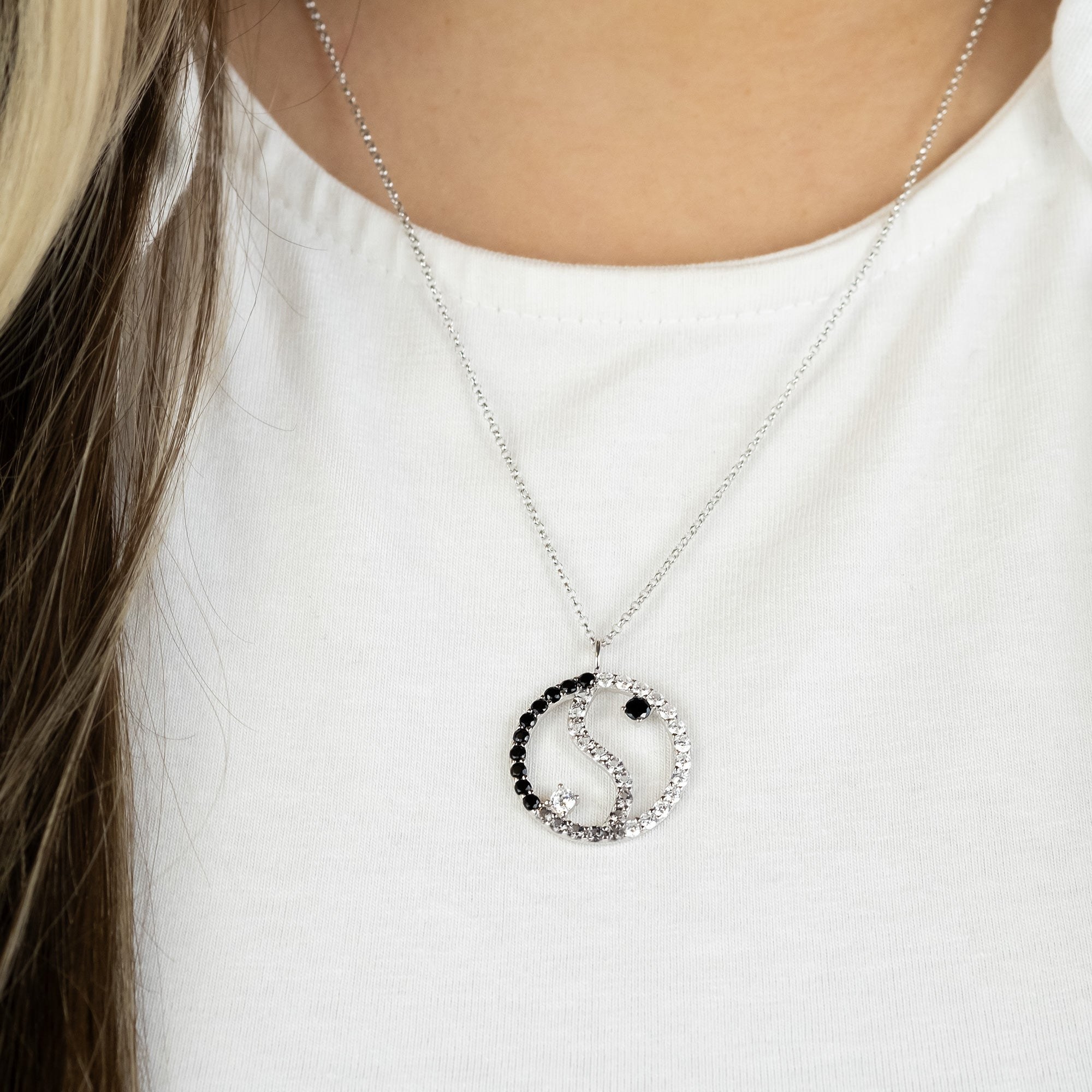 Engelsrufer ERN-YIYABAL-39-ZI Kette Yin Yang Silber mit Zirkonia Yin Yang Symbol - 42 + 4 + 4 cm – Ansicht 3