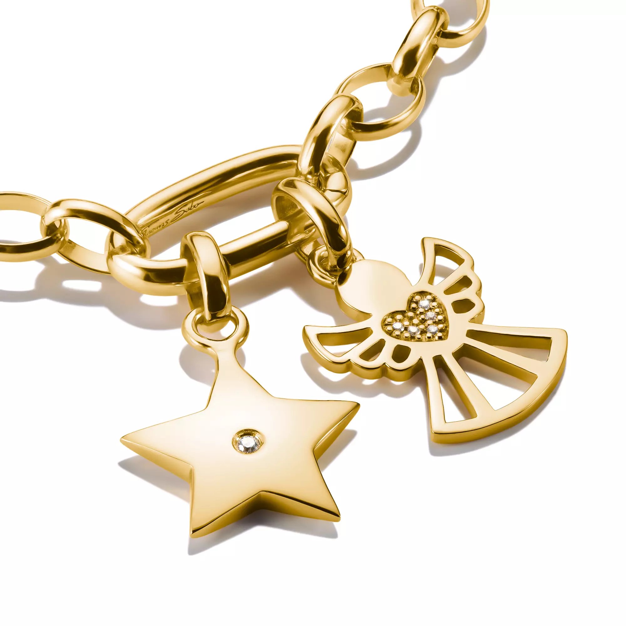 Thomas Sabo Connect - Stern der Hoffnung - Charm mit Öse - Silber & Gelbgold Verg. + Zirkonia – Ansicht 2