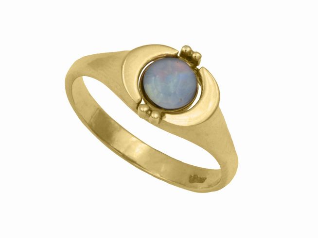 Gelbgold Ring charmant Gelbgold 333 mit Opal-Triplette in der Größe 53 von Juwelier Harnisch, geeignet bis Größe 52/17, elegantes Design mit schönen Farbspiel des Opals.