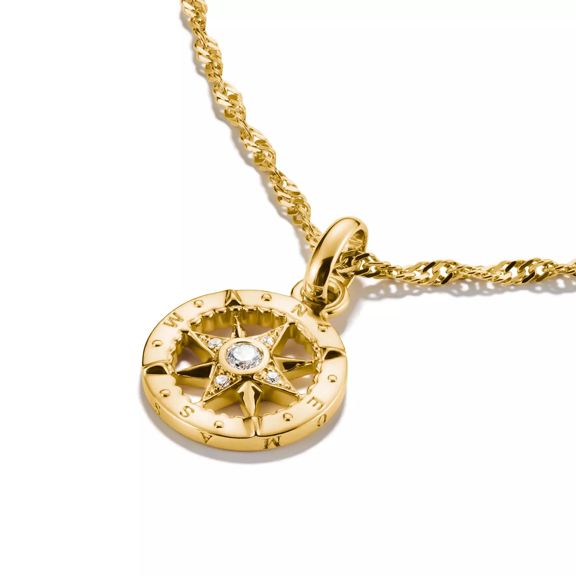 Thomas Sabo Connect - Kompass - Charm mit Öse - Silber & Gelbgold Verg. + Zirkonia – Ansicht 2