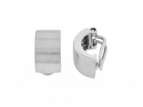 Silber Ohrclip - rhodiniert - elegant, Hersteller: Juwelier Harnisch, Ohrclips, in schlichtem Design, ideal für besondere Anlässe oder den Alltag, verleiht jedem Look einen Hauch von Glamour.