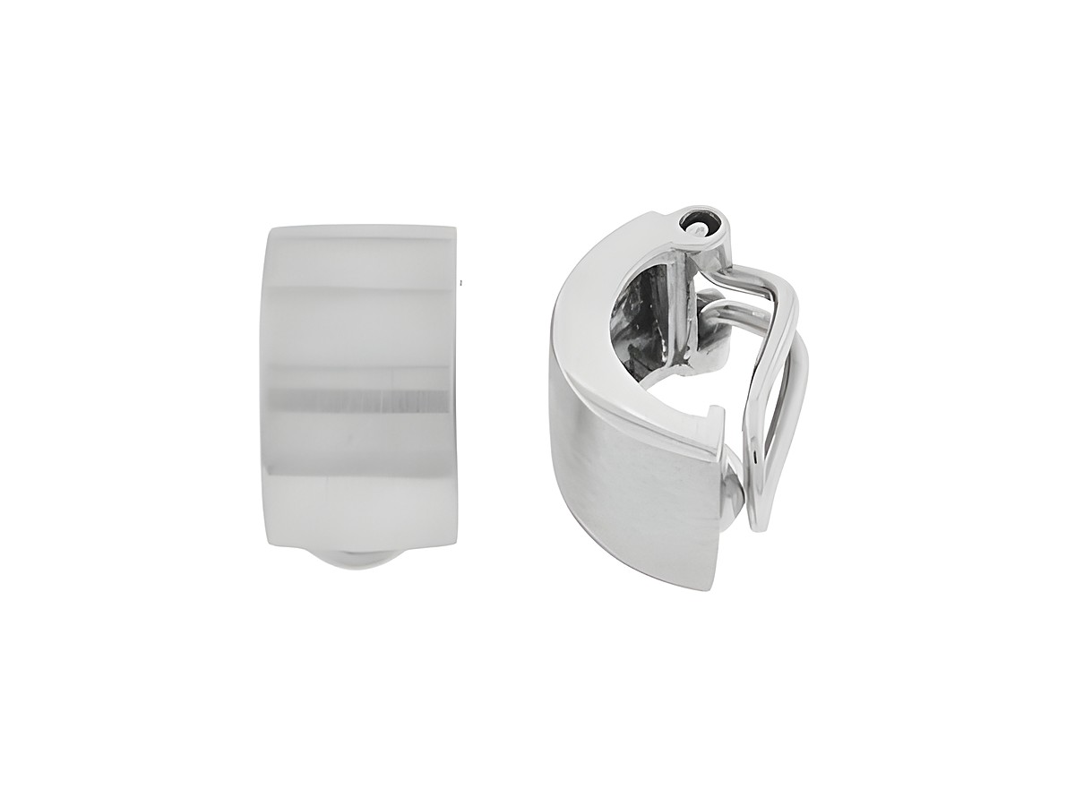 Silber Ohrclip - rhodiniert - elegant, Hersteller: Juwelier Harnisch, Ohrclips, in schlichtem Design, ideal für besondere Anlässe oder den Alltag, verleiht jedem Look einen Hauch von Glamour.