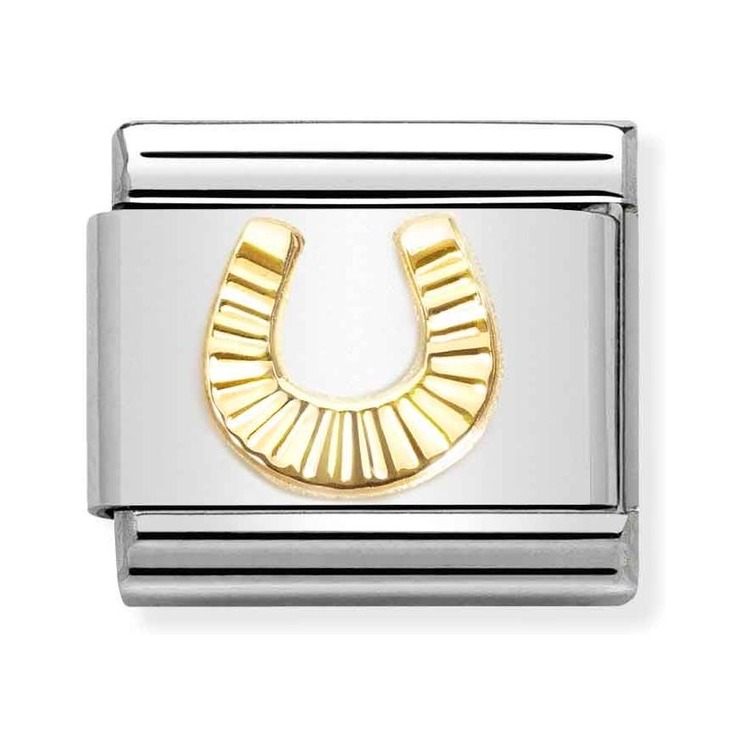 Nomination Composable Classic Charm Hufeisen - Edelstahl, Gold 750 Gelbgold, diamantiert