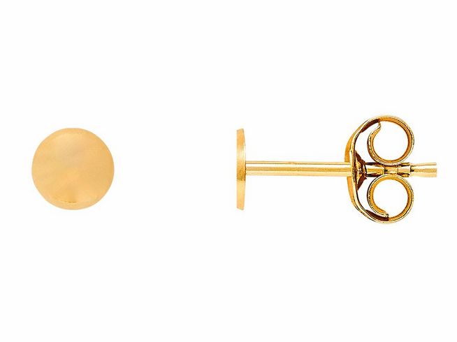 Gelbgold 585 Ohrstecker von Xenox, poliert, in runder Form mit einer schlichten, eleganten Optik, ideal für den täglichen Gebrauch oder besondere Anlässe. Echt Gold Ohrschmuck.
