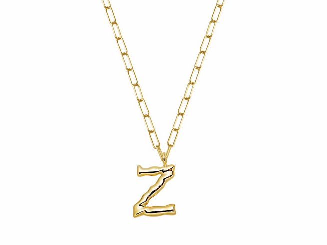 Xenox Sterling Silber Kette XS4150G/Z mit 45 cm Länge in Gelbgold Vergoldung, Buchstabe Z, modern und stylish, ideal für einen individuellen Look.