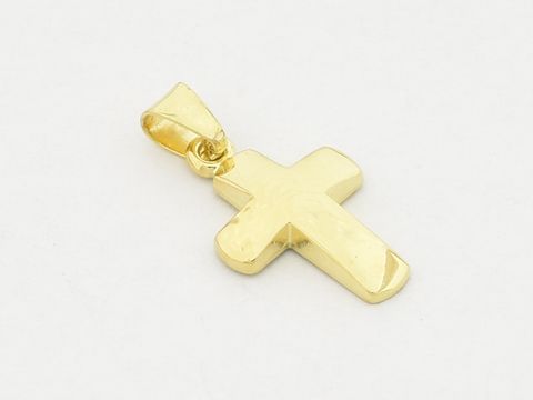 Kreuz klein glänzend Anhänger Gold 333 GG von Juwelier Harnisch, klassisches Design, ideal als Schmuckstück oder Geschenk, hochwertig verarbeitet und zeitlos elegant.