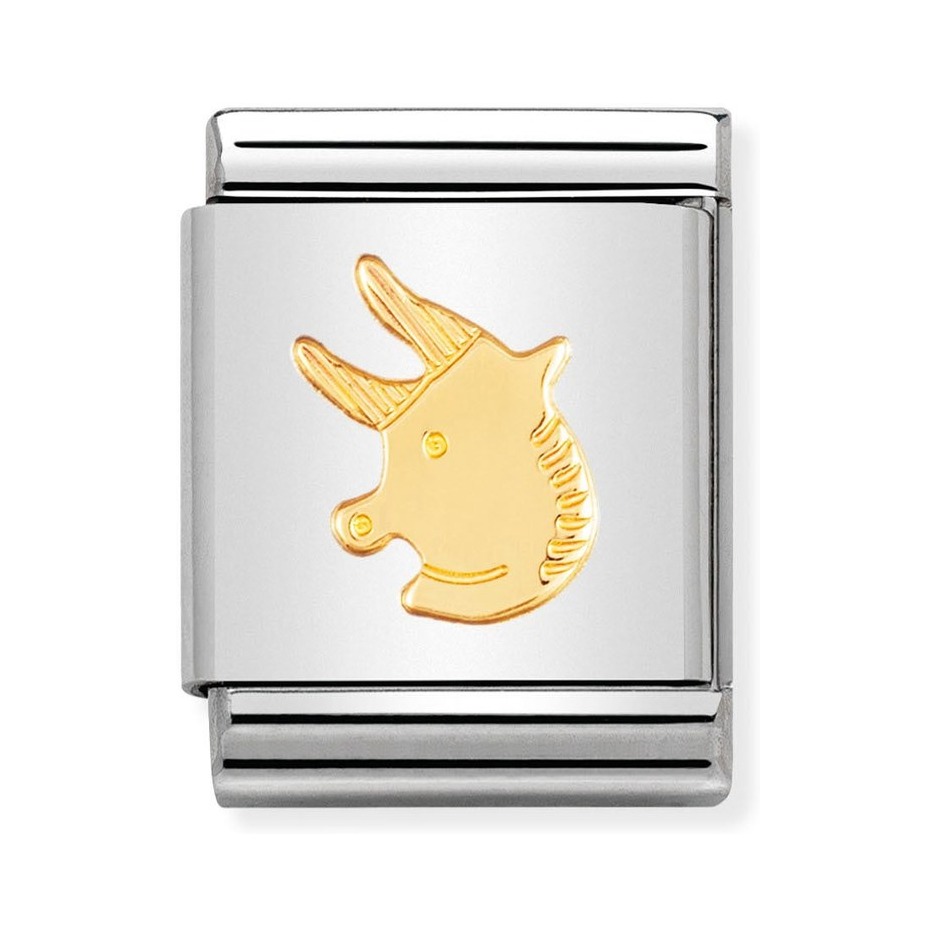 Nomination Composable Big Charm Sternzeichen Stier - Edelstahl, Gold 750 Gelbgold