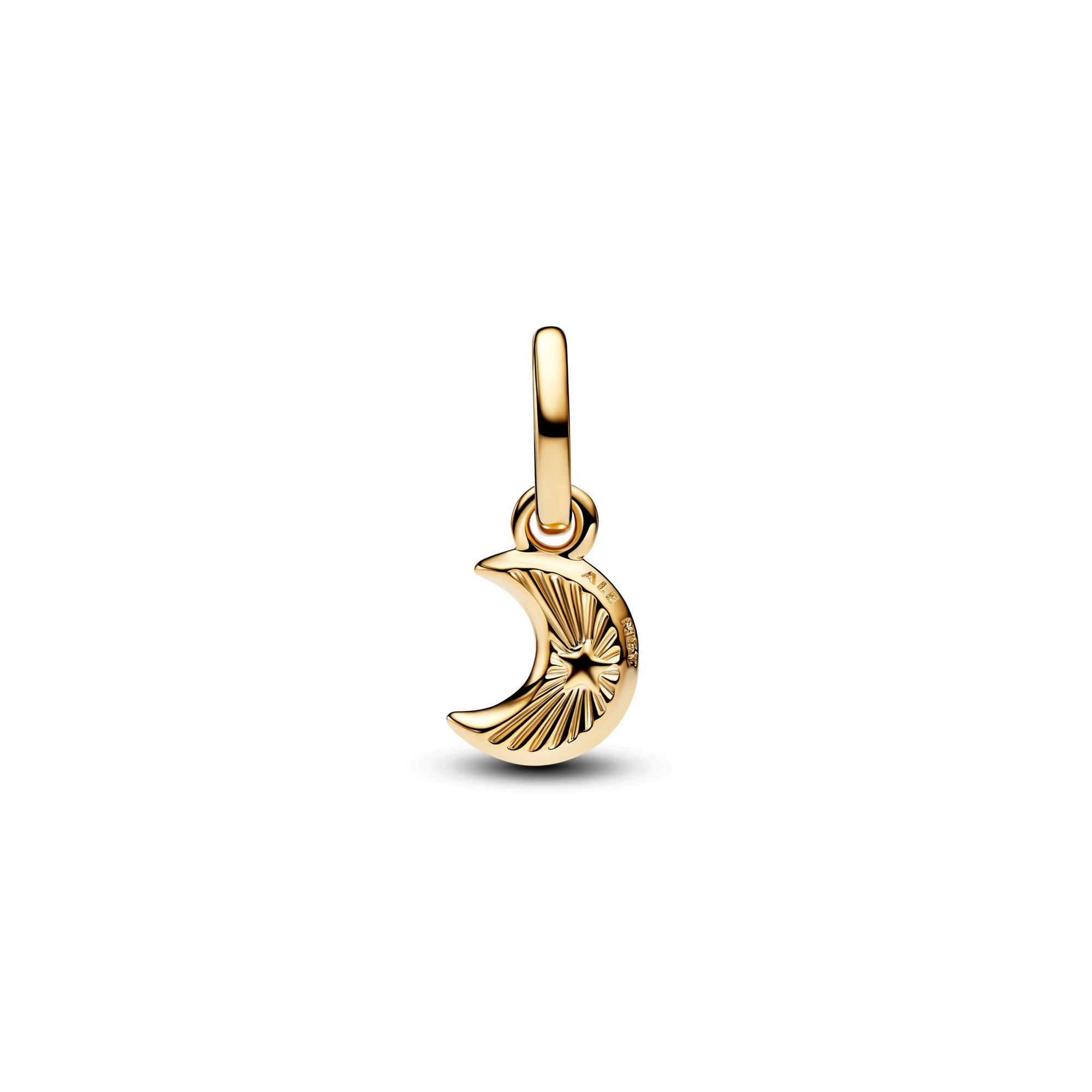 Pandora ME - Halbmond Mini-Dangle-Charm Bioresin-Perlmuttmutter - Gelbgold Vergoldung – Ansicht 3