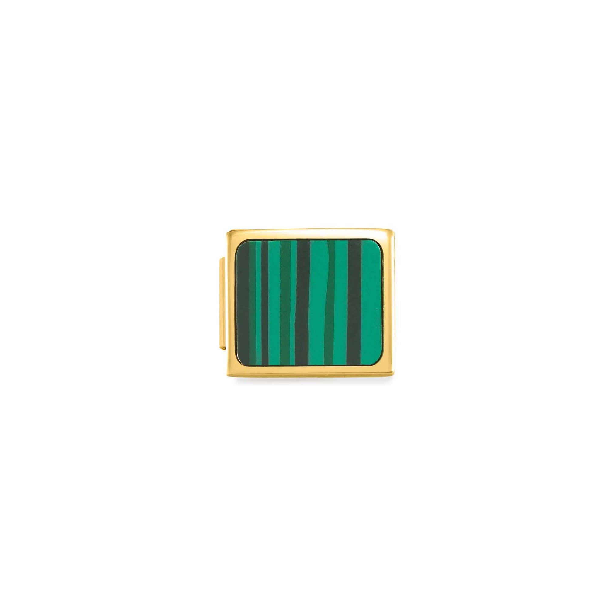 Nomination Classic GLAM Link Edelstahl Gelbgold - Malachit - Viereck