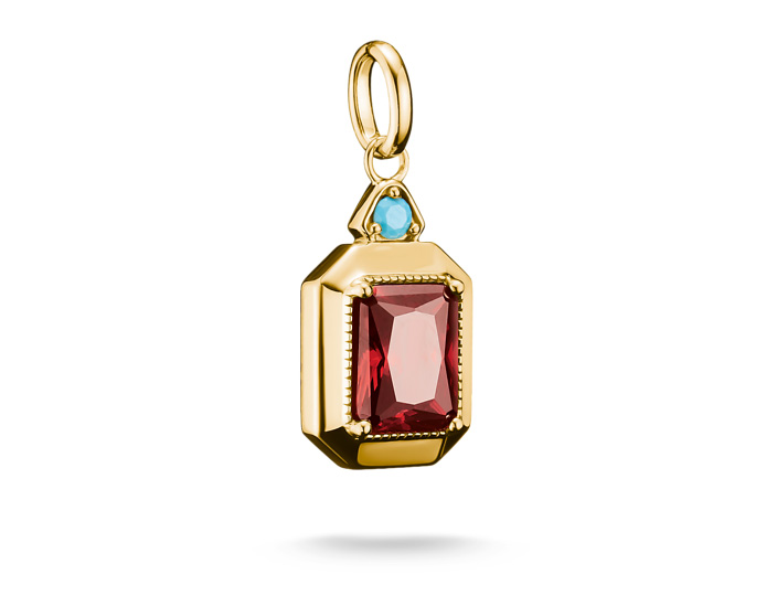 Thomas Sabo PE986-971-10 ELYNDRA Anhänger - 750/- Gold auf Silber & Glas-Keramik Stein & Zirkonia - Rot